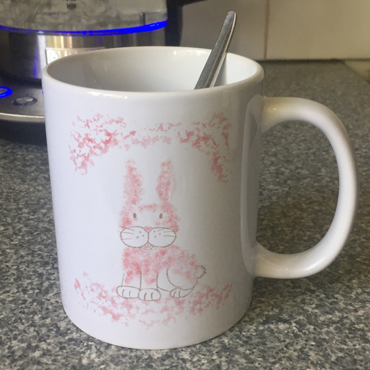 Floral Easter Bunny Mug - Cherry Blossom Gift For Her - Sakura Gift For Mum