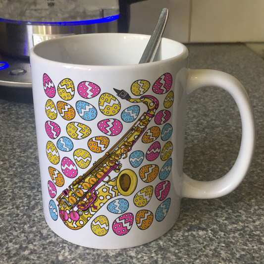 Easter Saxophone Mug - Saxophonist Mug - Easter Musician Gift