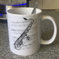 Saxophone Music Notation Mug - Saxophonist Mug - Music Teacher Gift