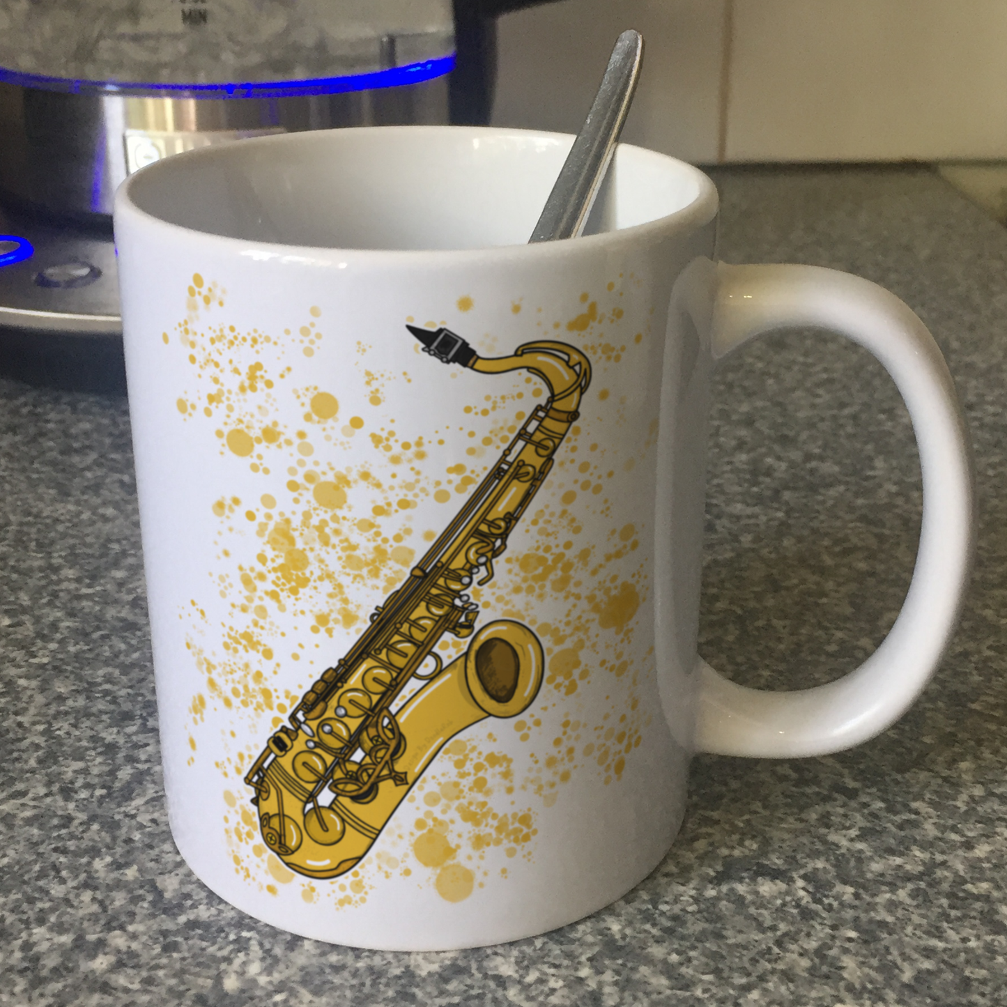 Saxophone Paint Splatter Mug - Saxophonist Mug - Gift For Sax Player