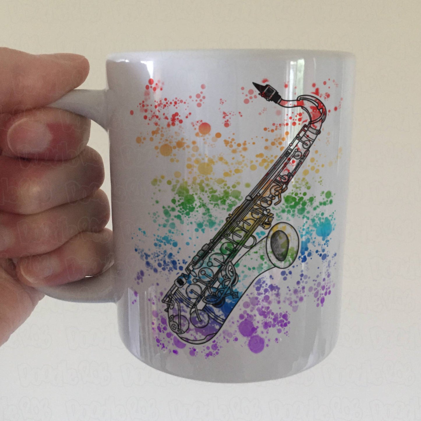 Saxophone Rainbow Mug - Gift For Saxophonist - Sax Player Mug - Woodwind Teacher Gift