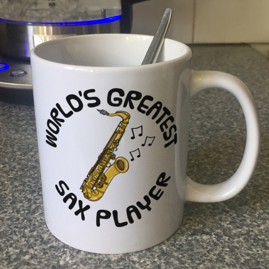 Saxophone Mug - World's Greatest Sax Player - Saxophonist Gift