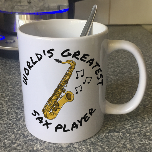 Saxophone Mug - World's Greatest Sax Player - Saxophonist Gift