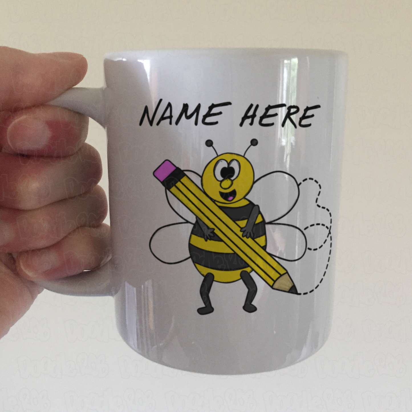 Bee Personalised Mug - School Teacher Mug - GCSE Exam Gift - Back To School Mug