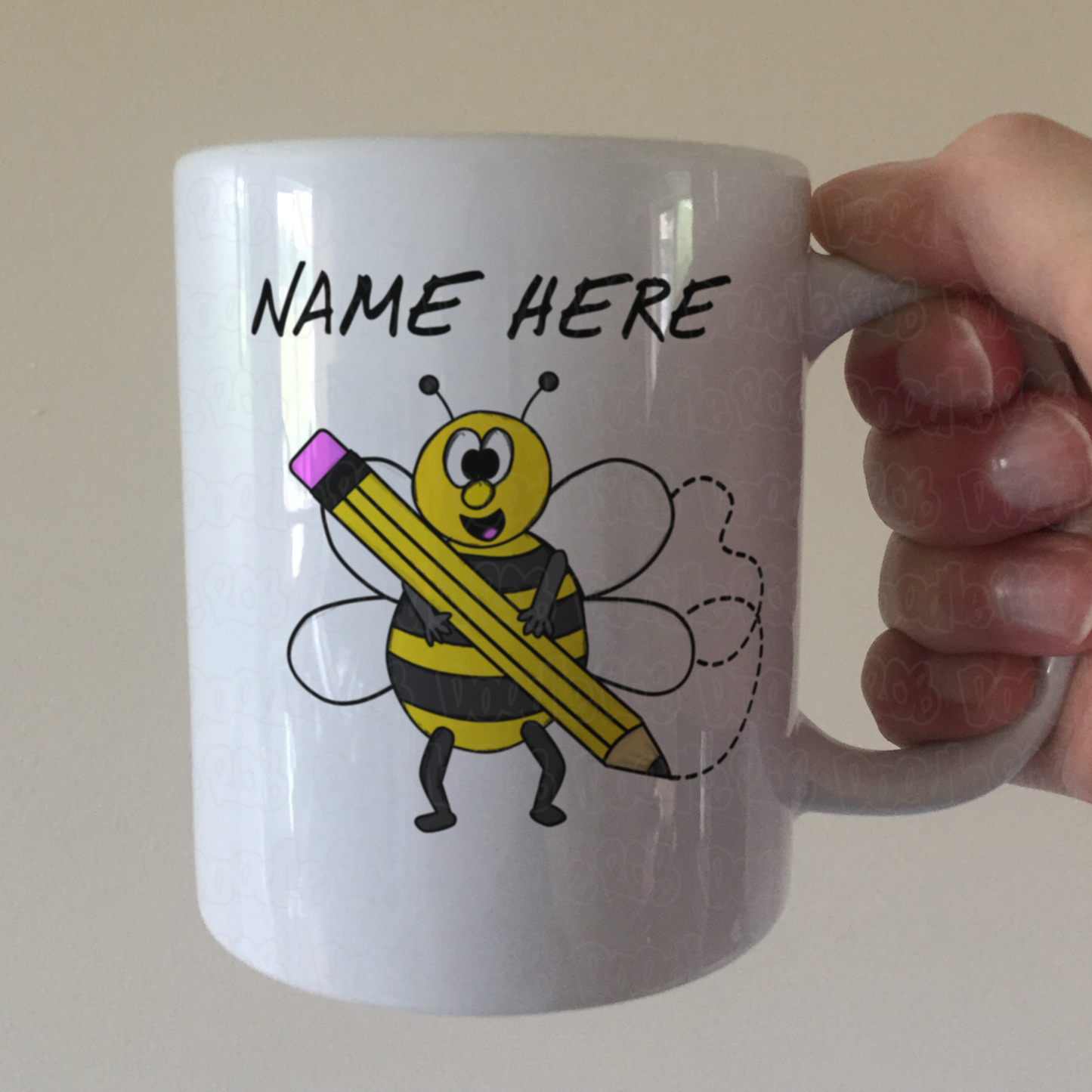 Bee Personalised Mug - School Teacher Mug - GCSE Exam Gift - Back To School Mug