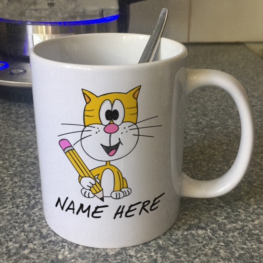 Personalised Teacher Mug - School Cat Mug - GCSE Exam Gift - A Level Exams Gift