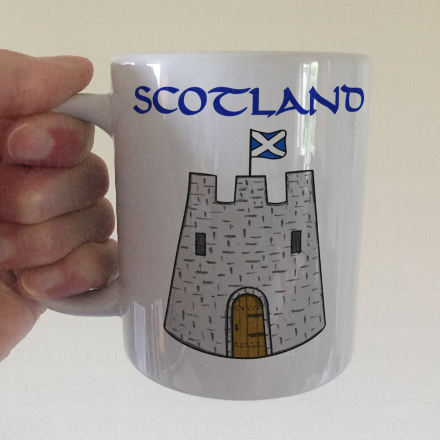 St Andrew's Day Mug - Castle With Scottish Flag - Patriotic Scotland Mug