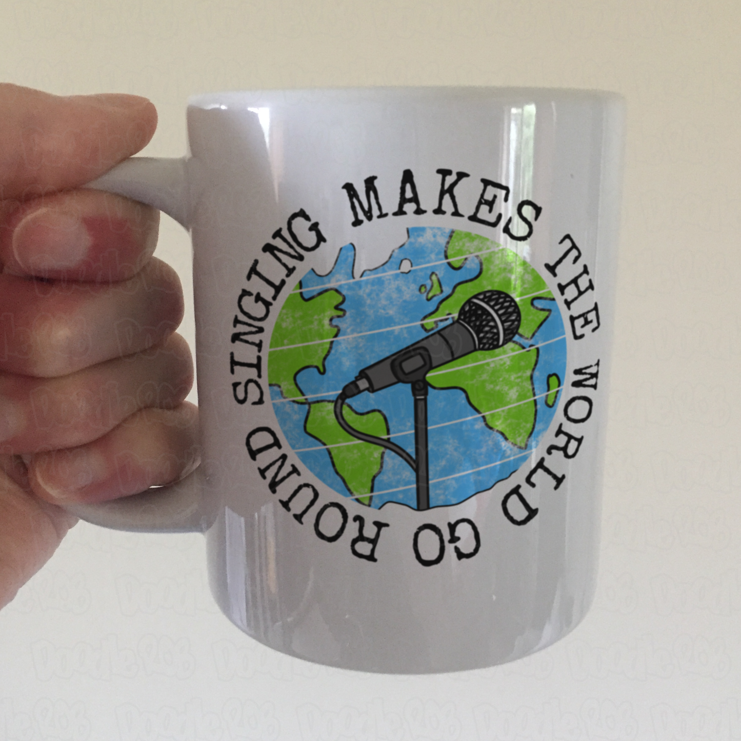 Singer Mug - Singing Makes The World Go Round - Singing Teacher Gift - Gift For Vocal Coach
