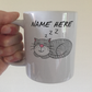 Sleeping Cat Personalised Mug (Grey) - Custom Cat Lover Mug - Funny Gift For Cat Mum