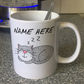 Sleeping Cat Personalised Mug (Grey) - Custom Cat Lover Mug - Funny Gift For Cat Mum
