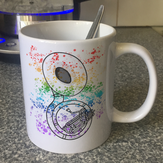Sousaphone Rainbow Mug - Gift For Sousaphonist - Sousaphone Teacher Mug - Brass Musician Gift