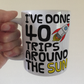 Space Rocket 40th Birthday Mug - I've Done 40 Trips Around The Sun - Funny 40th Birthday Gift
