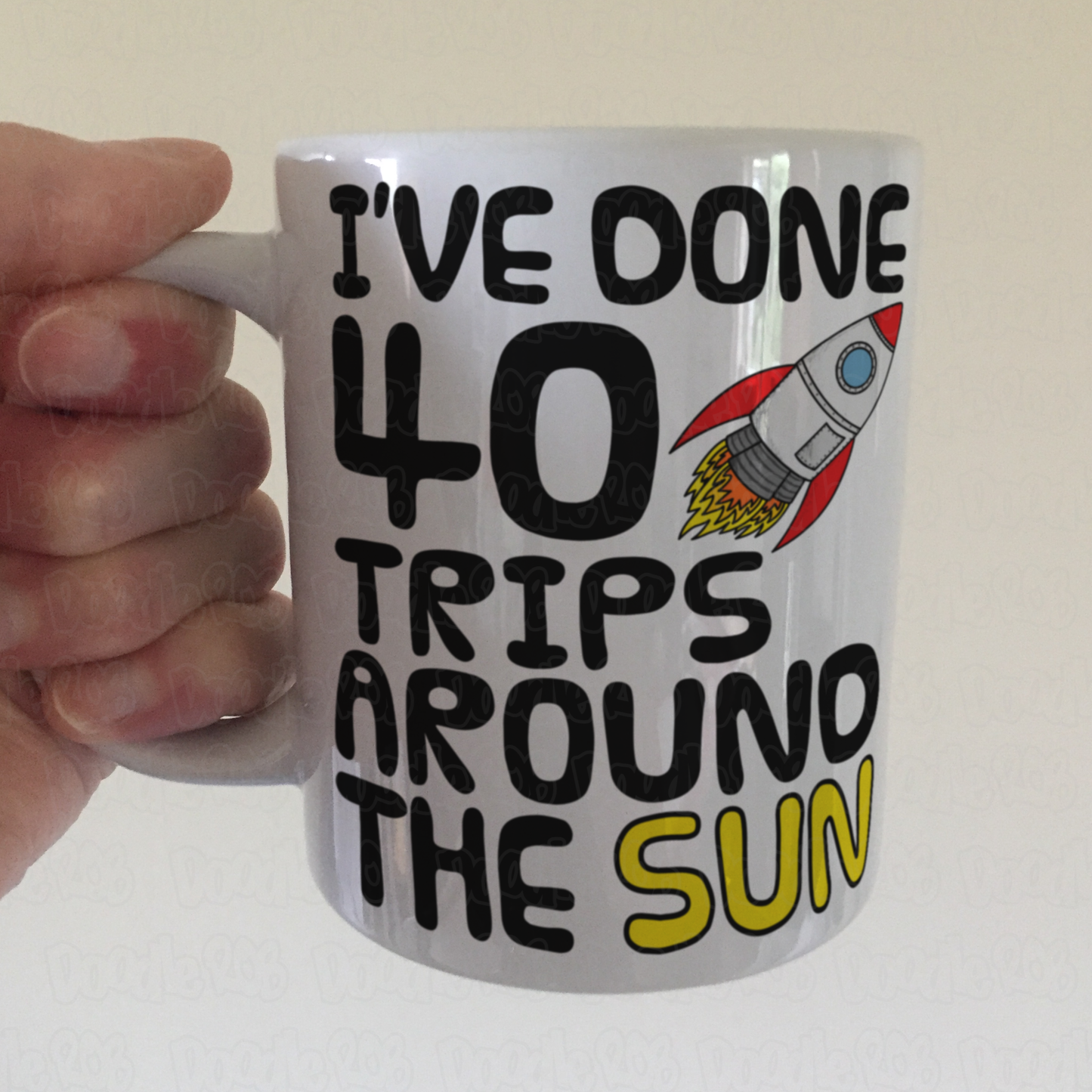 Space Rocket 40th Birthday Mug - I've Done 40 Trips Around The Sun - Funny 40th Birthday Gift