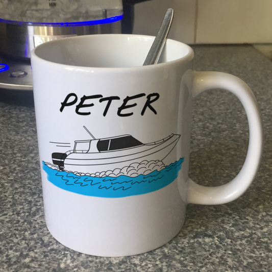 Speedboat Personalised Mug - Custom Mug For Sailor - Gift For Boat Enthusiast