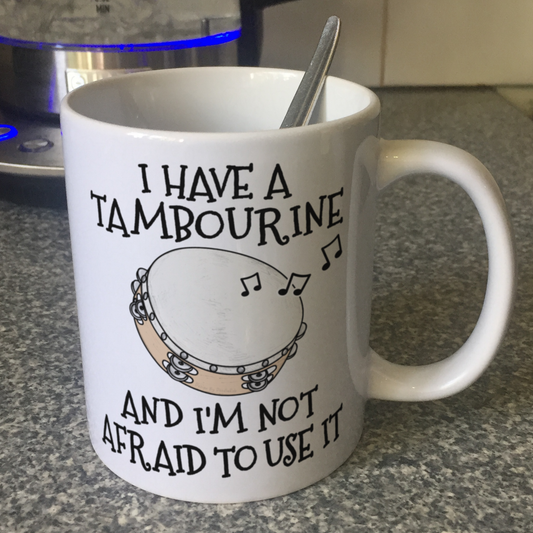 Church Tambourine Mug - Worship Drummer - Funny Christian Gift