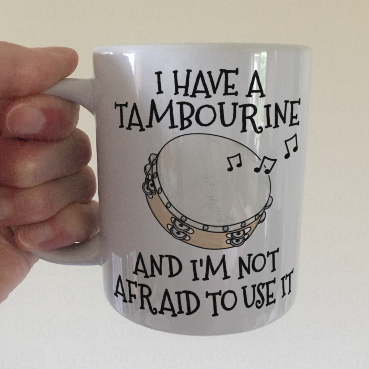 Church Tambourine Mug - Worship Drummer - Funny Christian Gift