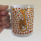 Autumn Tenor Horn Mug (Leaves) - Gift For Horn Player - Brass Musician Gift For Fall or Thanksgiving