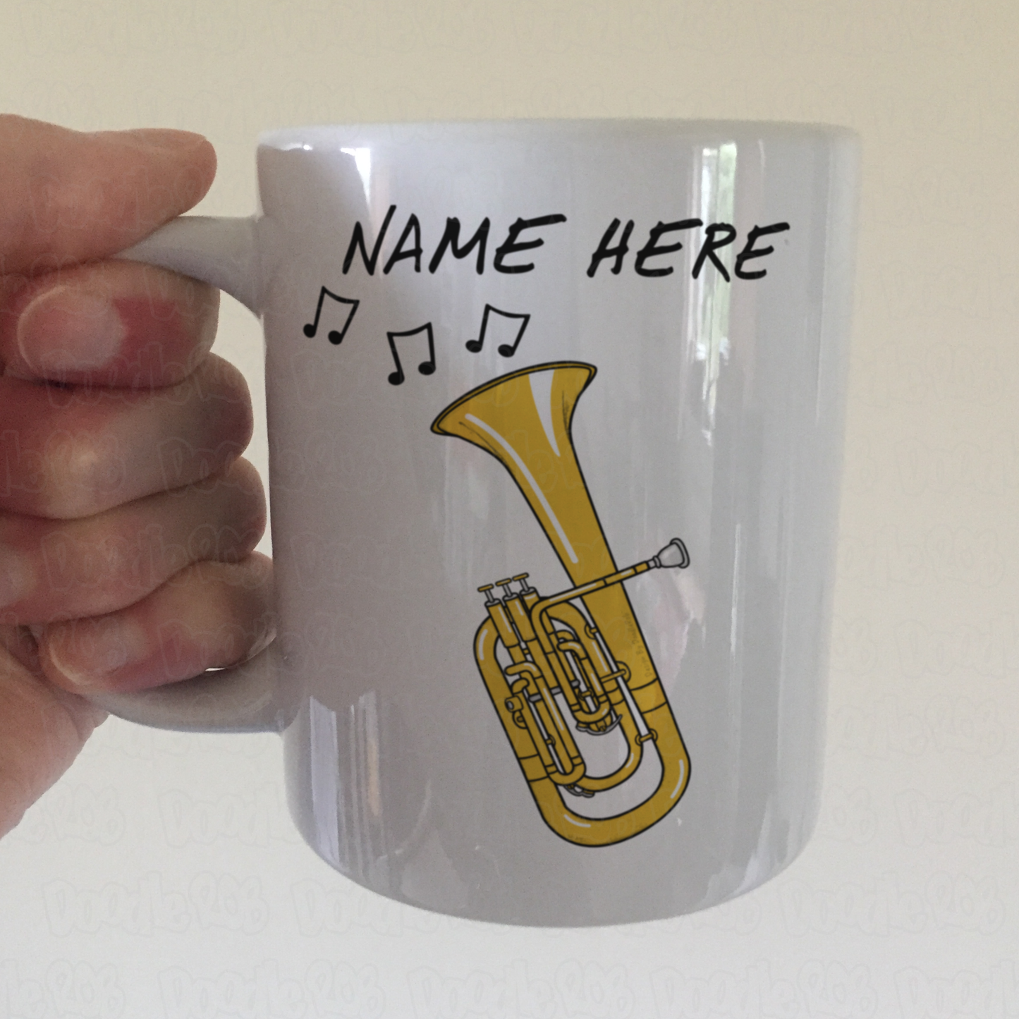 Tenor Horn Personalised Mug - Gift For Brass Musician - Custom Horn Player Mug