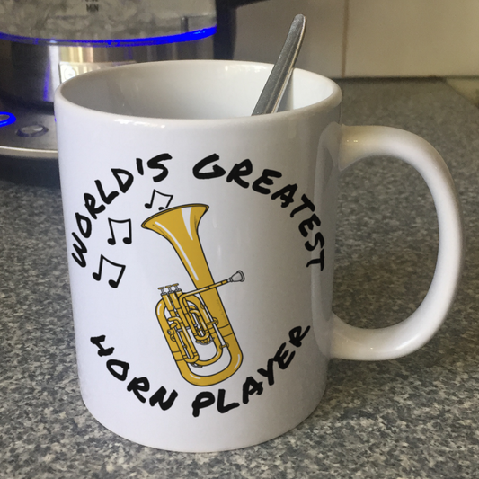Tenor Horn Mug - World's Greatest Horn Player - Brass Musician Gift