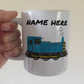 Diesel Train Personalised Mug (Blue) - Custom Train Mug - Rail Enthusiast Gift