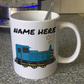 Diesel Train Personalised Mug (Blue) - Custom Train Mug - Rail Enthusiast Gift