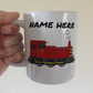 Diesel Train Personalised Mug (Red) - Custom Train Mug - Rail Enthusiast Gift
