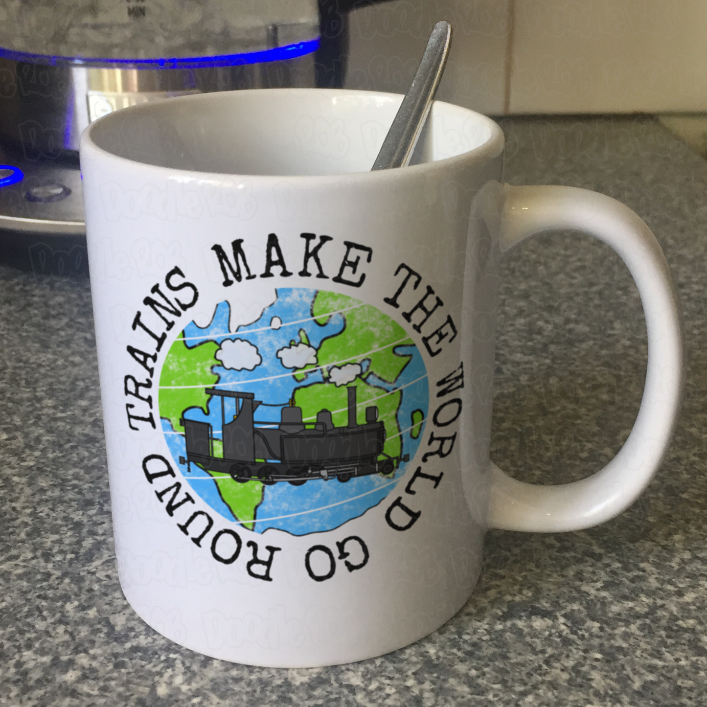 Funny Steam Train Mug - Trains Make The World Go Round - Model Railway Enthusiast Gift
