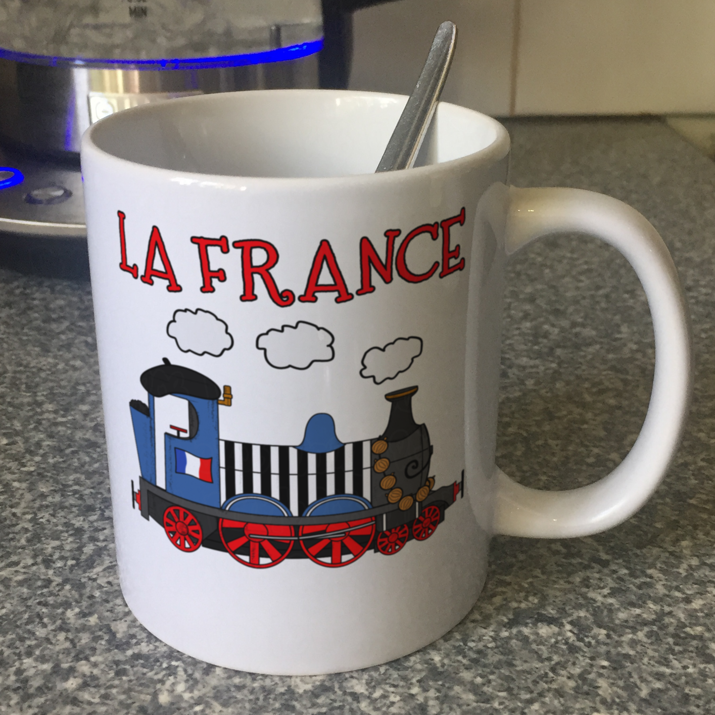 French Steam Train Mug - Funny France Mug - Rail Enthusiast Gift - Bastille Day Gift For Kids