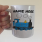 Steam Train Personalised Mug (Blue) - Custom Rail Enthusiast Mug - Train Gift For Him