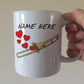 Personalised Trombone Mug (Hearts) - Trombonist Anniversary Gift - Brass Musician Custom Mug