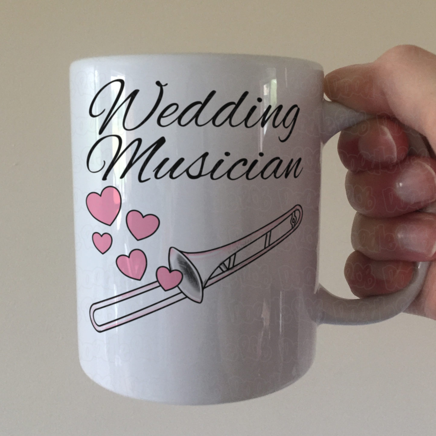 Trombone Wedding Mug - Trombonist Brass Musician Gift