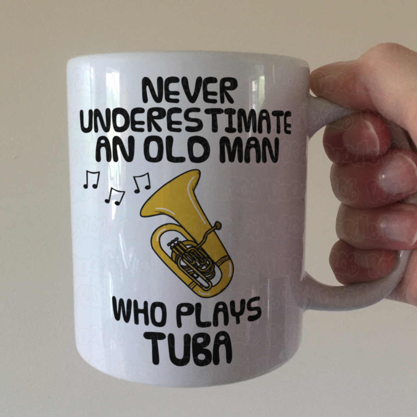 Funny Tuba Mug -  Never Underestimate An Old Man Who Plays Tuba - Tubaist Brass Musician Gift For Him