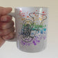Tuba Rainbow Mug - Gift For Tubaist - Tuba Teacher Mug - Brass Musician Gift
