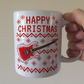 Electric Guitar Christmas Mug (Ugly Sweater Style) - Guitarist Xmas Gift - Guitar Teacher Mug