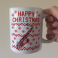 Saxophone Christmas Mug (Ugly Sweater Style) - Saxophonist Mug - Musician Xmas Gift