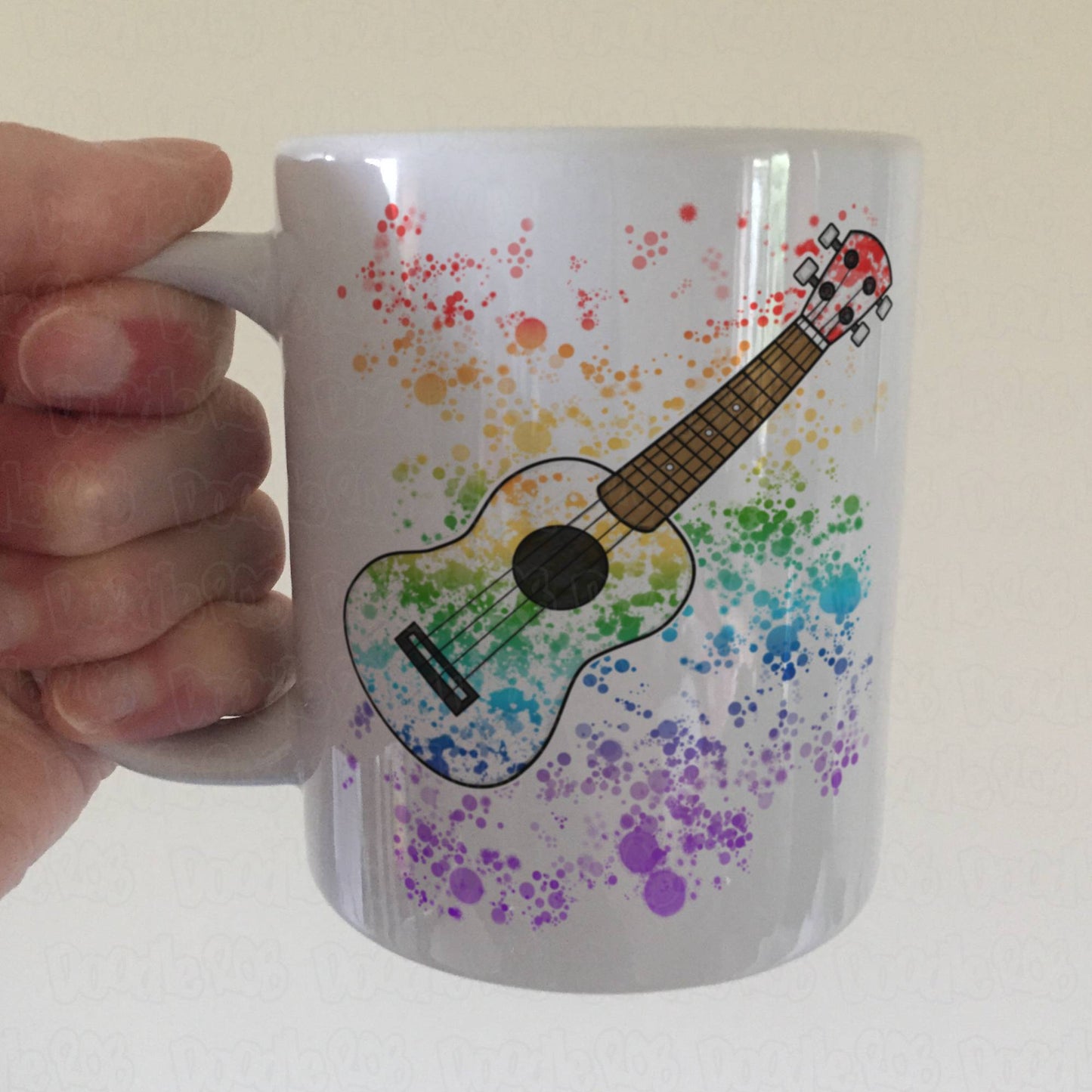 Ukulele Rainbow Mug - Gift For Ukulelist - Ukulele Teacher Mug - School Music Teacher Gift
