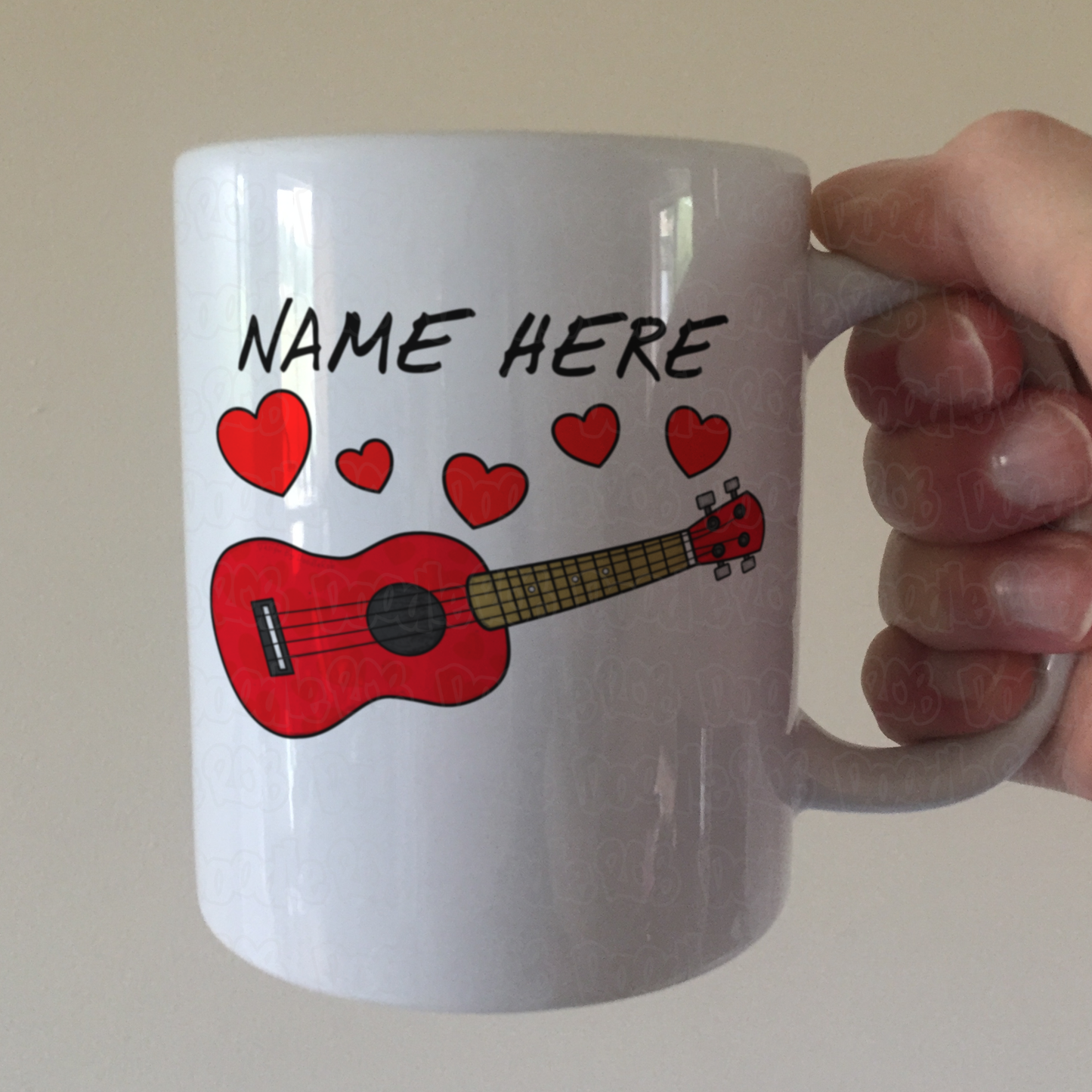 Personalised Ukulele Mug - Ukulelist Custom Gift - Uke Player Mug - Wedding Musician Mug