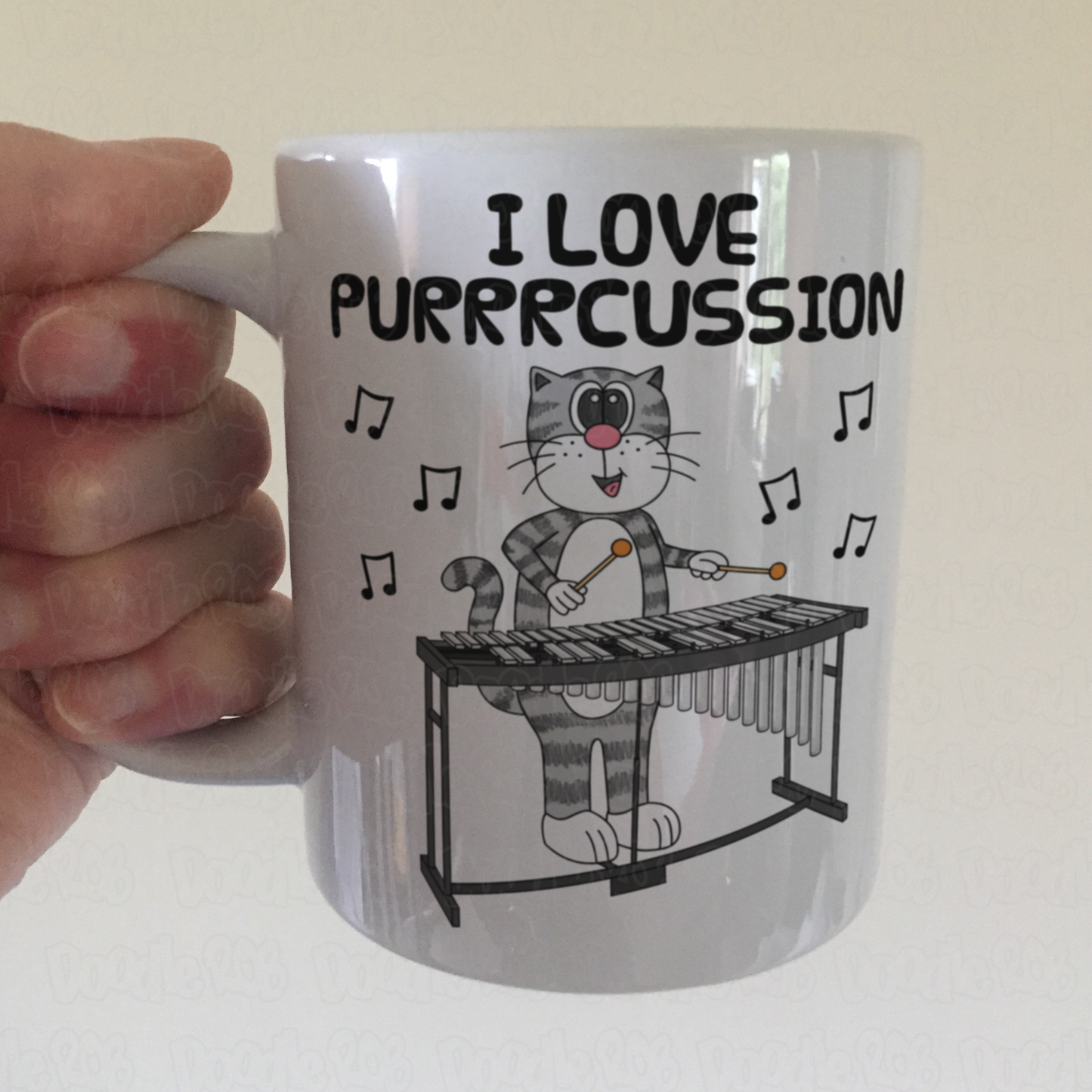 Funny Vibraphone Mug - Cat Playing Vibraphone - Percussion Teacher Mug - Orchestral Musician Gift