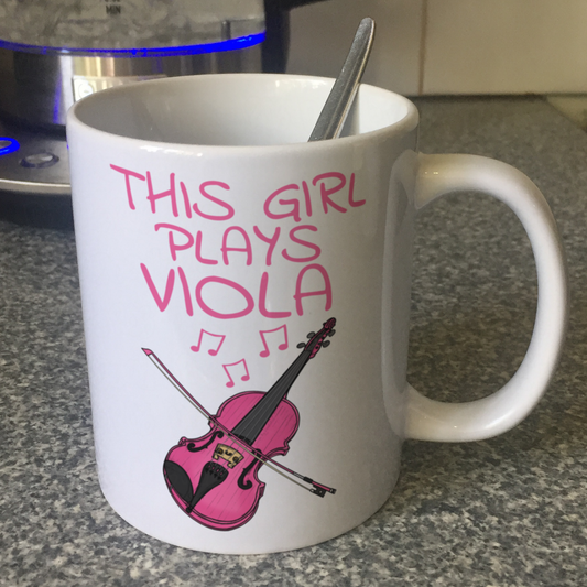 Pink Viola Mug - This Girl Plays Viola - Female Violist - String Musician Gift For Her