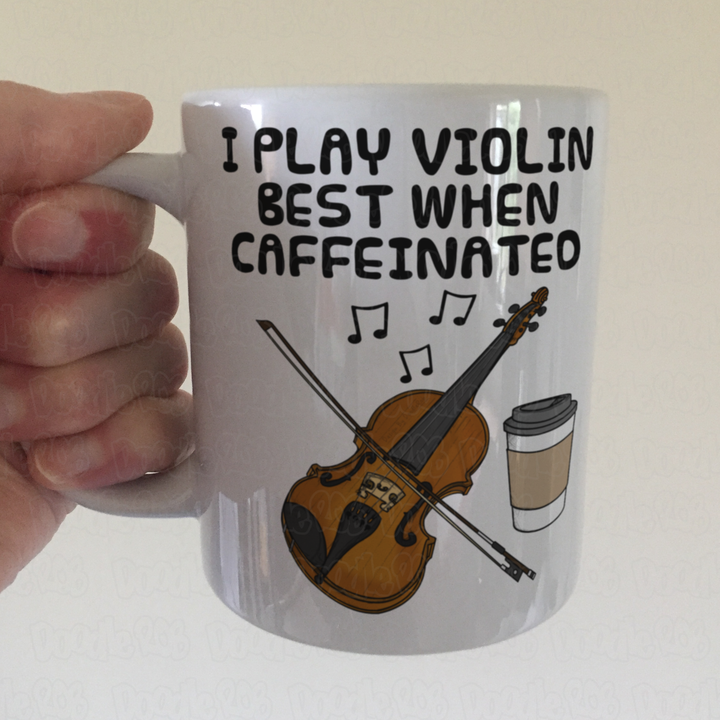Violin Coffee Mug - I Play Violin Best When Caffeinated - Violinist Musician Gift