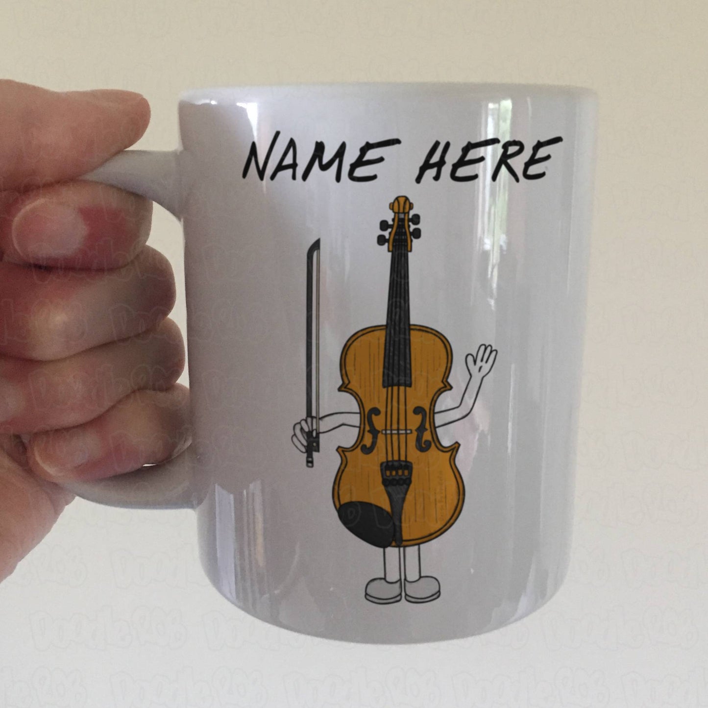Violin Cartoon Personalised Mug - Violinist Custom Gift - Violin Gift For Kids - Funny Music Teacher Mug