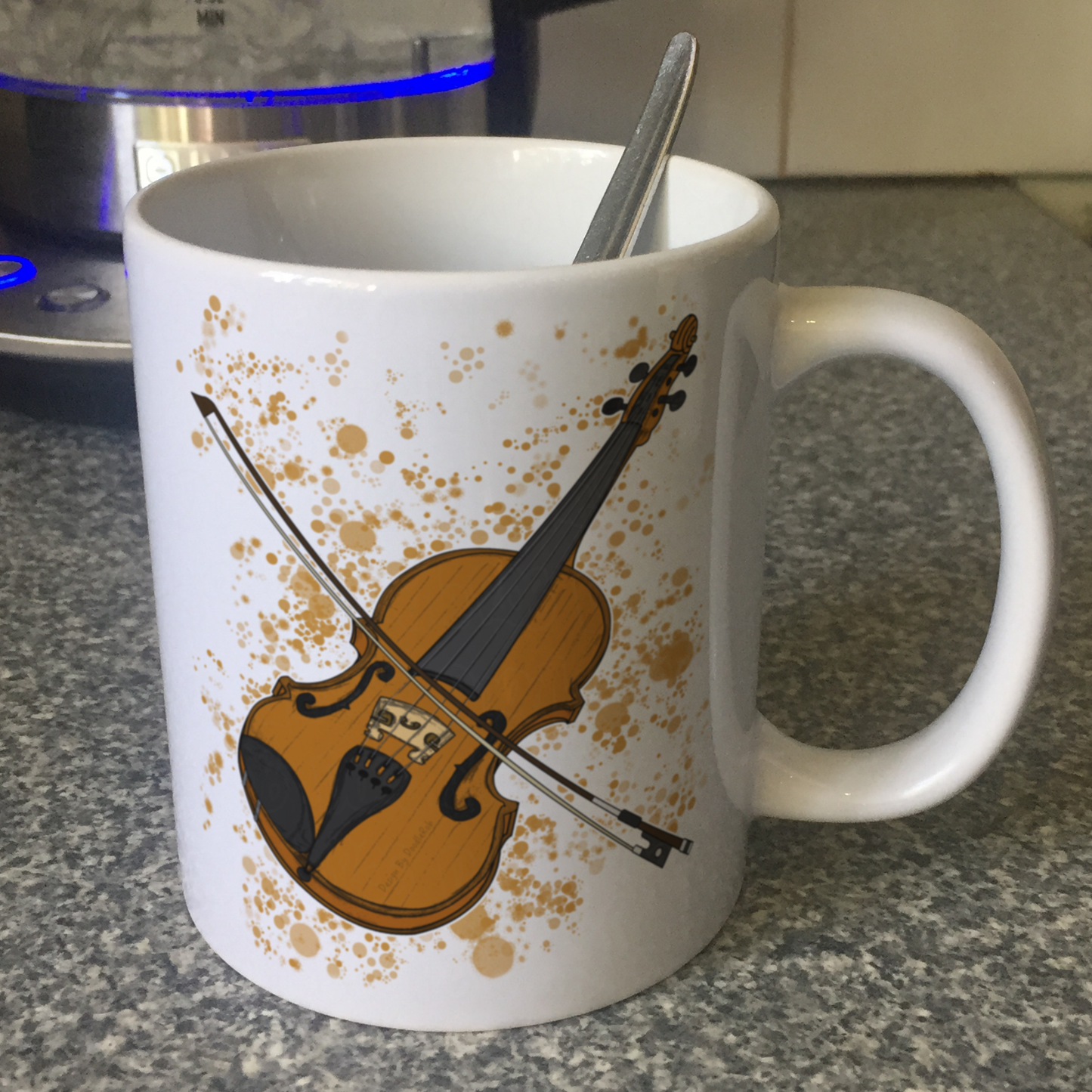Violin Paint Splatter Mug - Gift For Violinist - String Musician Mug