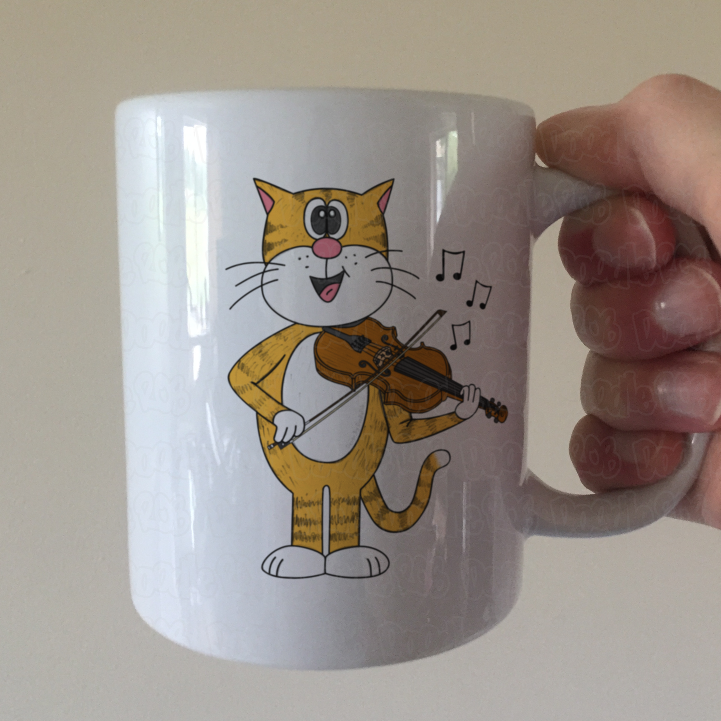 Cat Playing Violin Mug - Funny Violinist Mug - Music Teacher Gift For Cat Lover