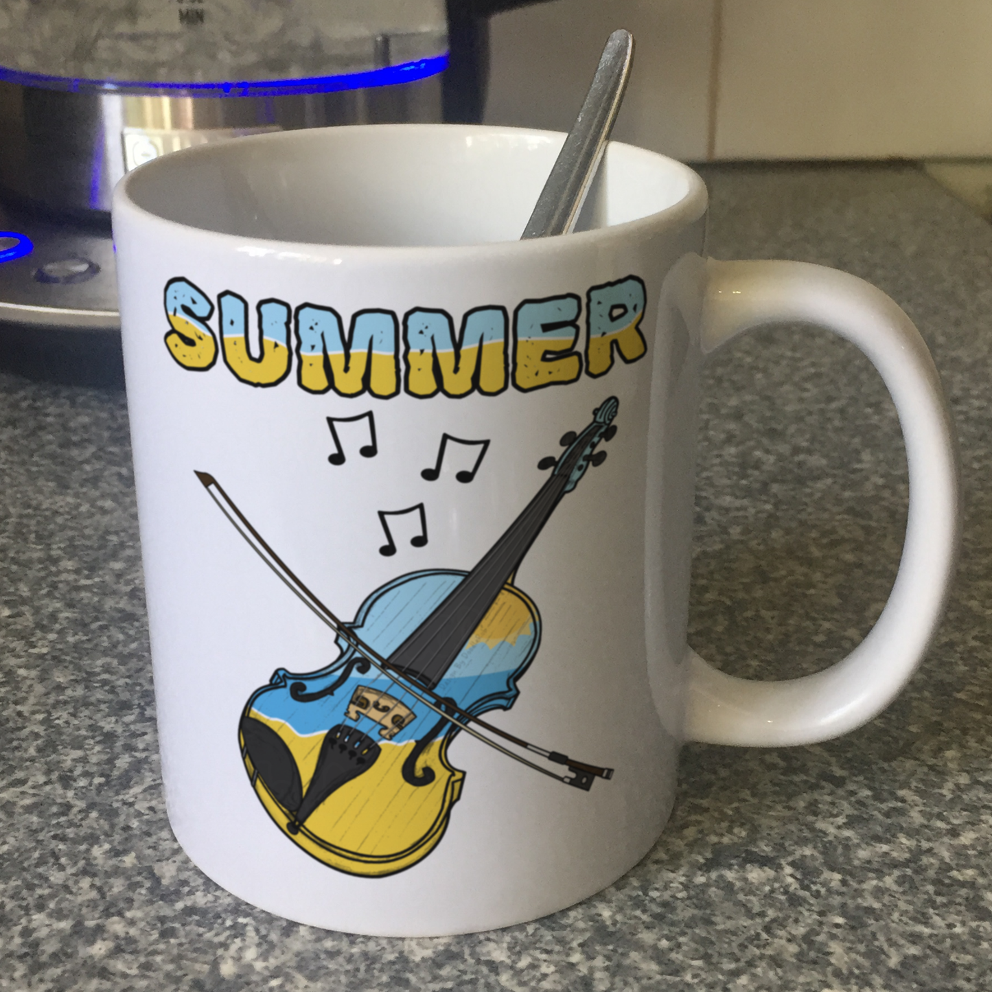 Violin Summer Mug - Violinist Mug - String Teacher Gift - Summer Musician Mug