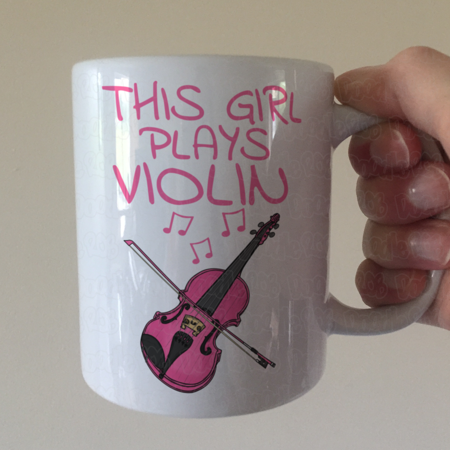 Pink Violin Mug - This Girl Plays Violin - Female Violinist - String Musician Gift For Her