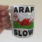 Funny Welsh Flag Mug - 20mph Speed Limit Wales - Tortoise Welsh Dragon - ARAF Slow - Wales Gift