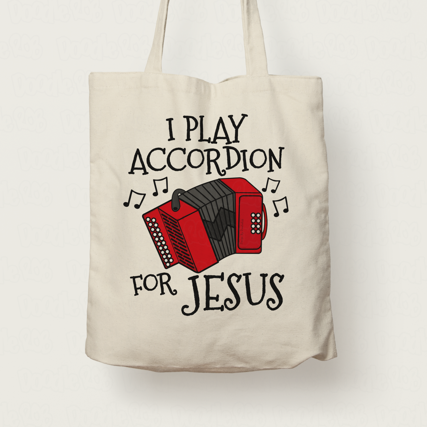Christian Accordion Tote Bag - I Play Accordion For Jesus - Church Accordionist Gift