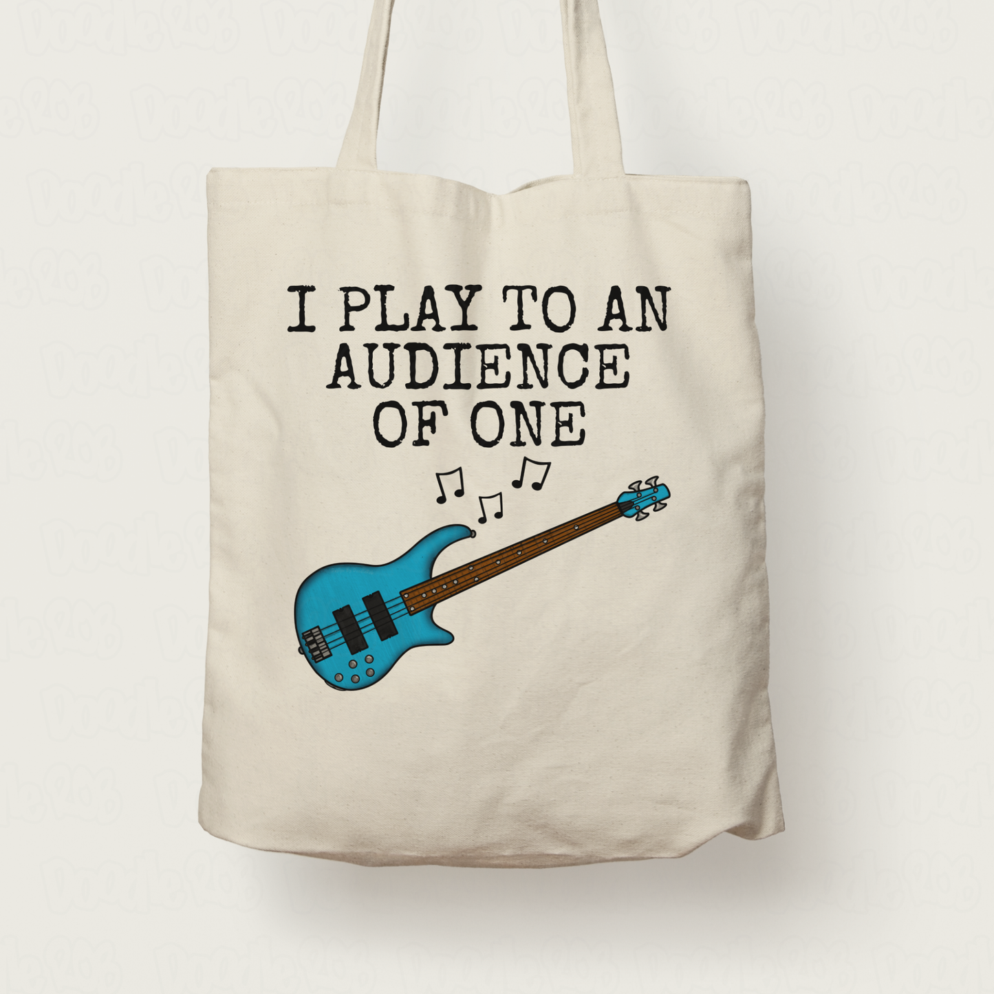 Church Bass Guitar Tote Bag - I Play To An Audience Of One - Gift For Christian Bassist