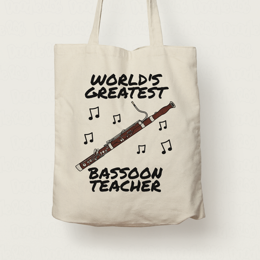 Bassoon Teacher Tote Bag - World's Greatest Bassoon Teacher - Gift For Bassoonist (USA)