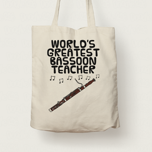 Bassoon Teacher Tote Bag - World's Greatest Bassoon Teacher - Gift For Bassoonist